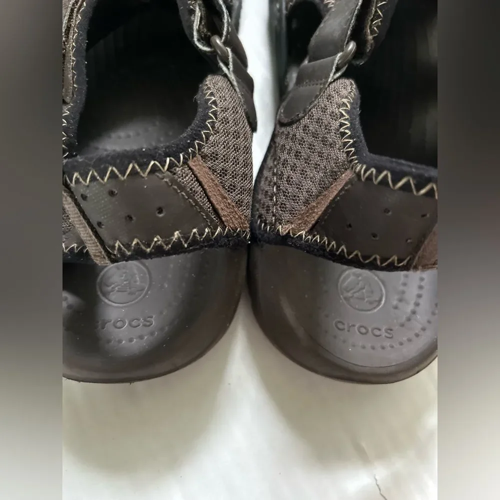 Crocs Swiftwater Mesh Deck mens Brown Casual Outdoor Sandals Size 13